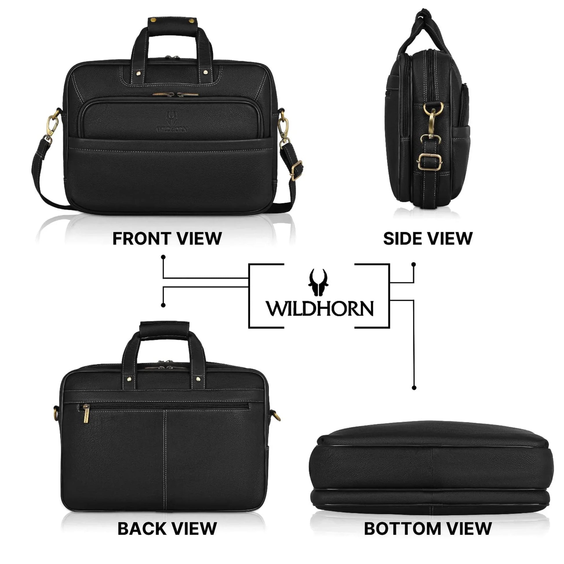 MISSOURI Leather Laptop Messenger Bag for Men - WILDHORN