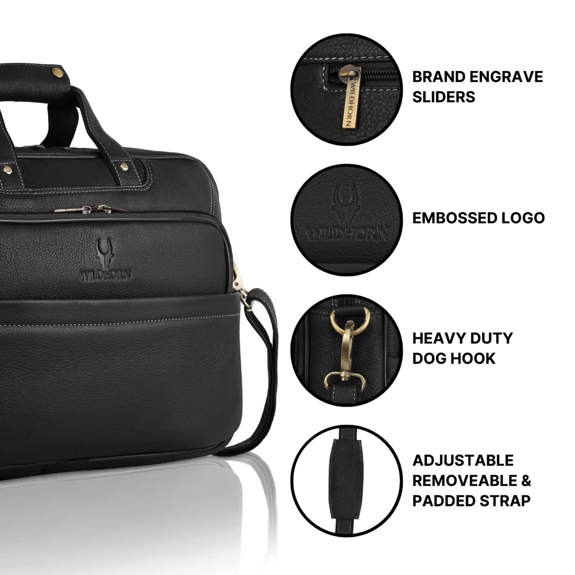 MISSOURI Leather Laptop Messenger Bag for Men - WILDHORN