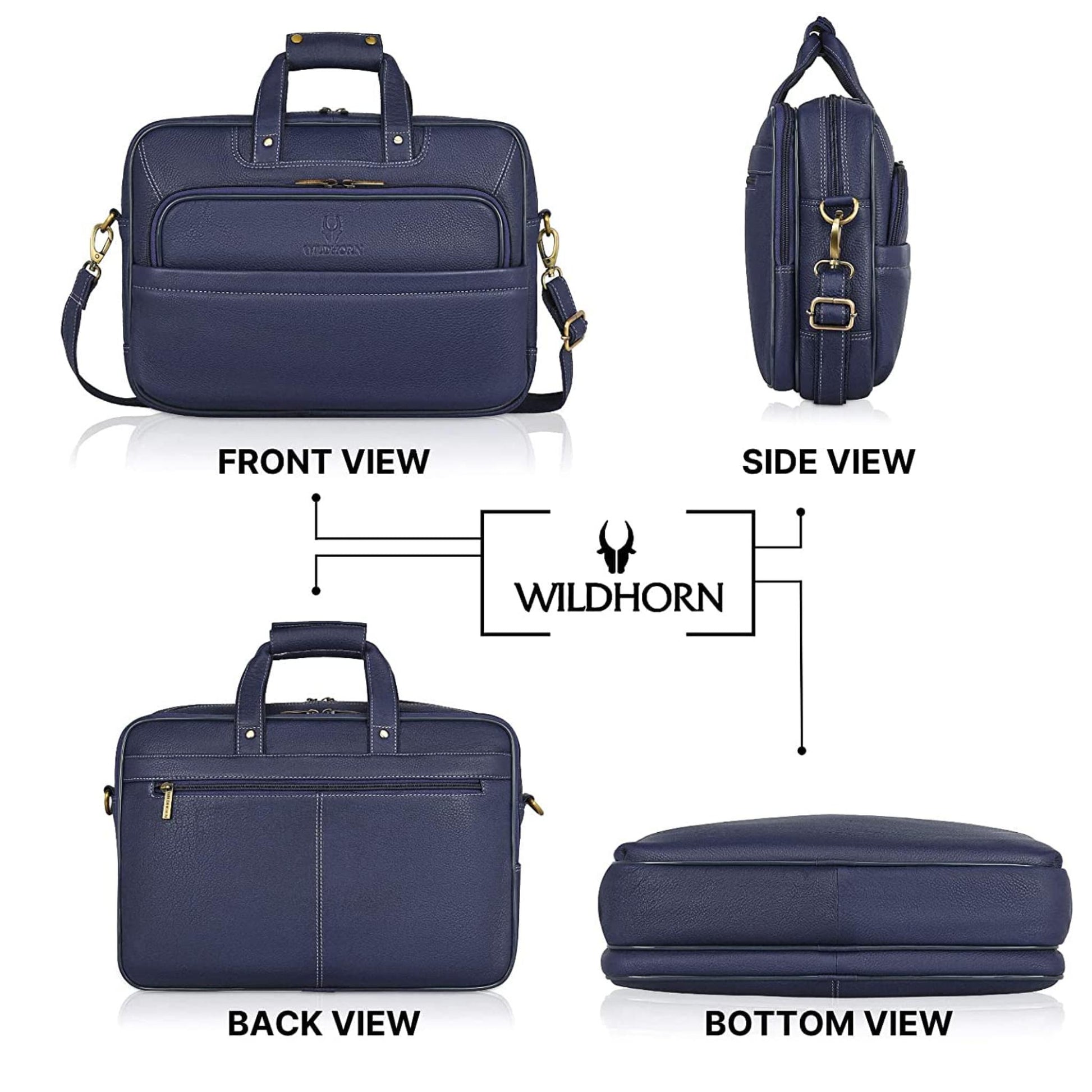 MISSOURI Leather Laptop Messenger Bag for Men - WILDHORN