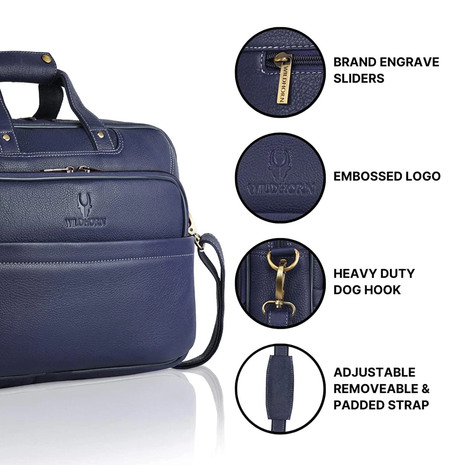 MISSOURI Leather Laptop Messenger Bag for Men - WILDHORN