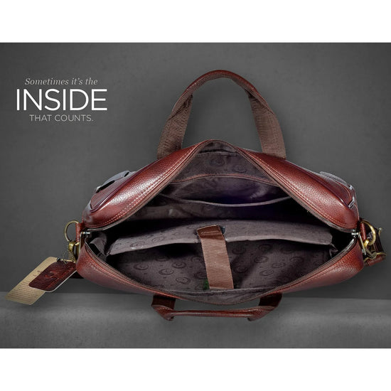 NEVADA Leather Laptop Messenger Bag for Men - WILDHORN