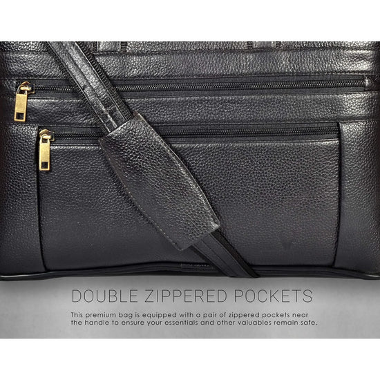 NEVADA Leather Laptop Messenger Bag for Men - WILDHORN