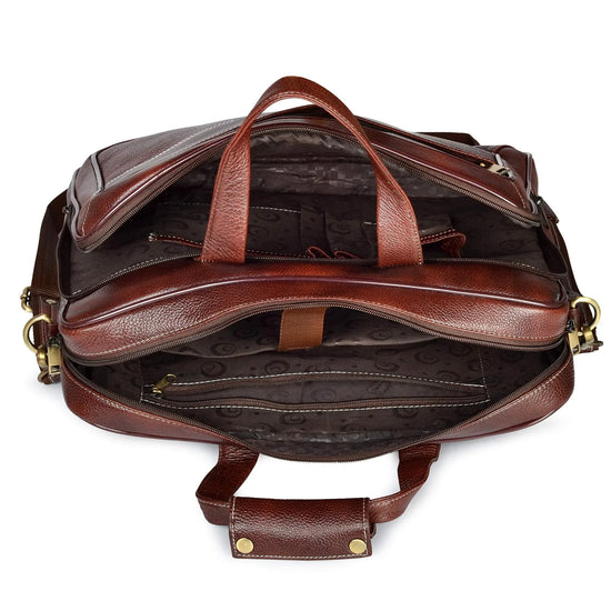 NEVADA Leather Laptop Messenger Bag for Men - WILDHORN