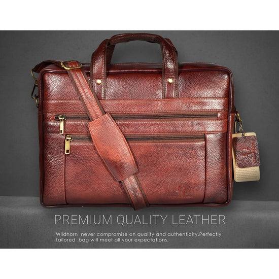 NEVADA Leather Laptop Messenger Bag for Men - WILDHORN