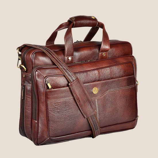 NEVADA Leather Laptop Messenger Bag for Men - WILDHORN