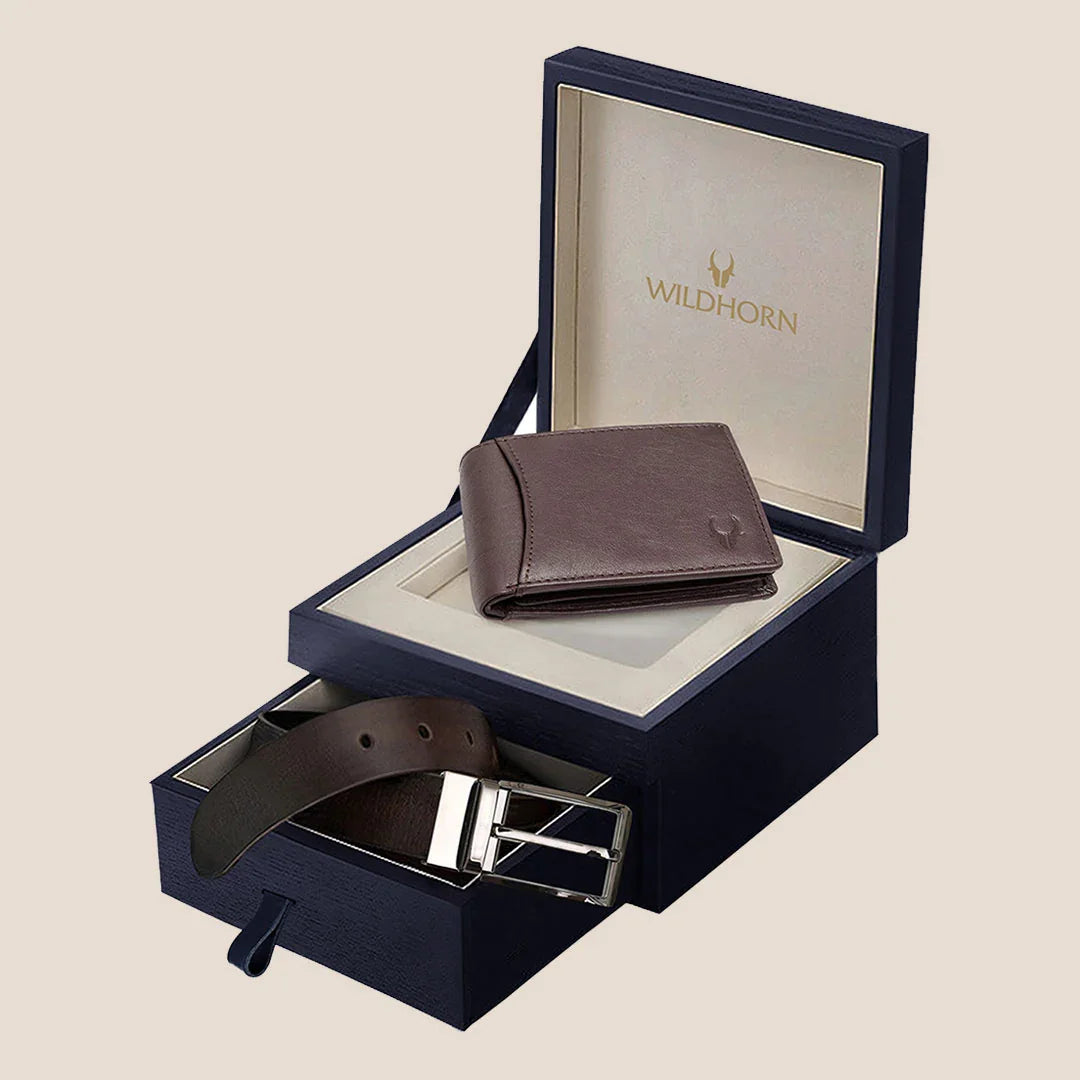 NOGALES Leather Wallet & Belt Gift Hamper for Men - WILDHORN