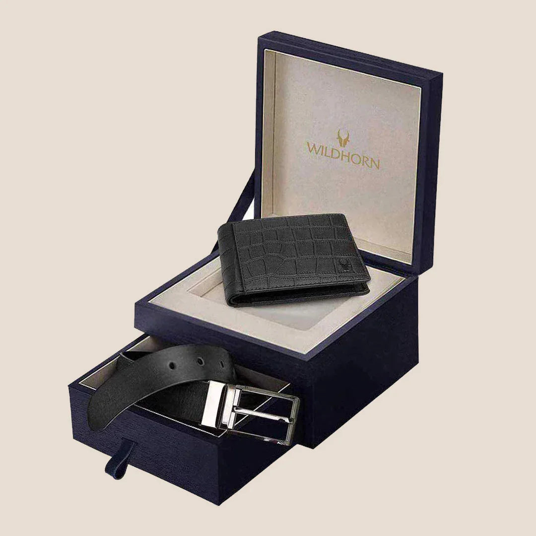 NOGALES Leather Wallet & Belt Gift Hamper for Men - WILDHORN