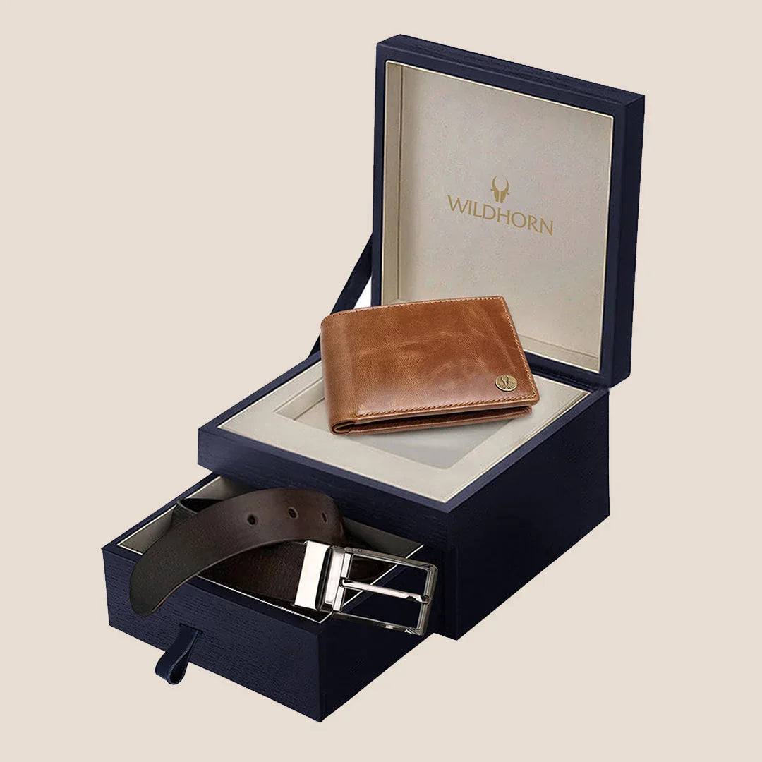 NOGALES Leather Wallet & Belt Gift Hamper for Men - WILDHORN