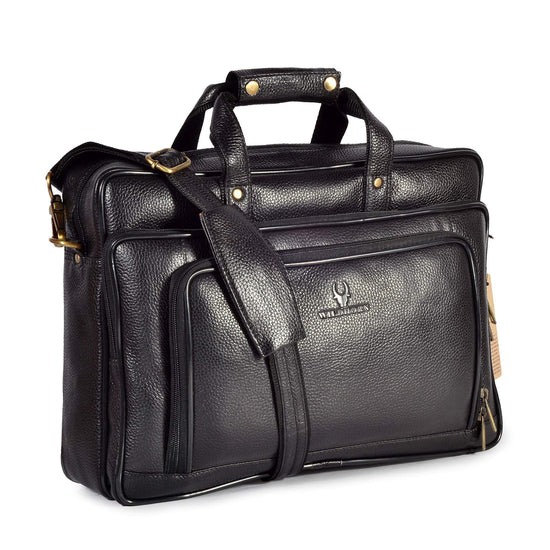 NORTH DAKOTA Leather Laptop Messenger Bag for Men - WILDHORN