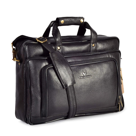 NORTH DAKOTA Leather Laptop Messenger Bag for Men - WILDHORN