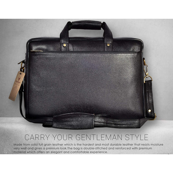 NORTH DAKOTA Leather Laptop Messenger Bag for Men - WILDHORN