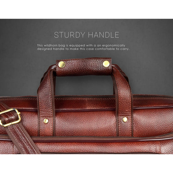 NORTH DAKOTA Leather Laptop Messenger Bag for Men - WILDHORN