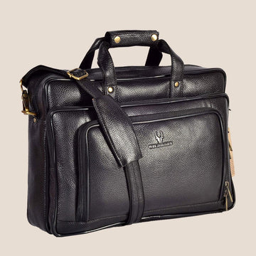 NORTH DAKOTA Leather Laptop Messenger Bag for Men - WILDHORN