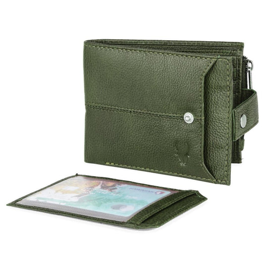 OSCAR RFID Protected Green Hunter Leather Wallet for Men - WILDHORN