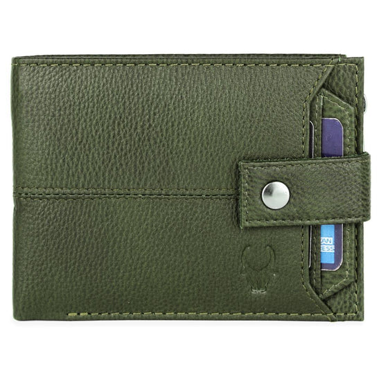 OSCAR RFID Protected Green Hunter Leather Wallet for Men - WILDHORN