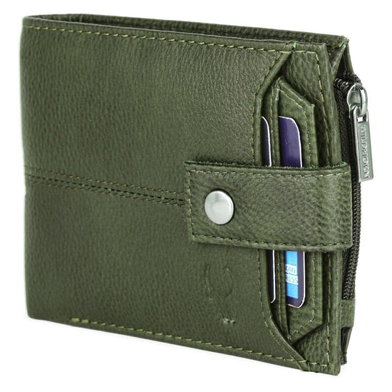 OSCAR RFID Protected Green Hunter Leather Wallet for Men - WILDHORN