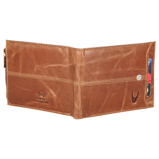 OSCAR RFID Protected Green Hunter Leather Wallet for Men - WILDHORN