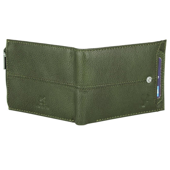OSCAR RFID Protected Green Hunter Leather Wallet for Men - WILDHORN