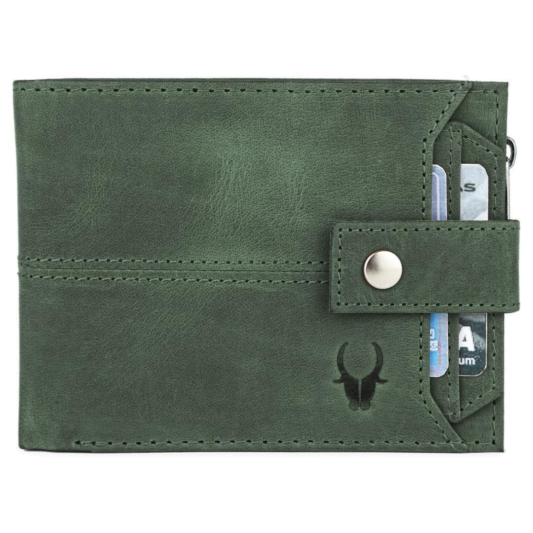OSCAR RFID Protected Green Hunter Leather Wallet for Men - WILDHORN