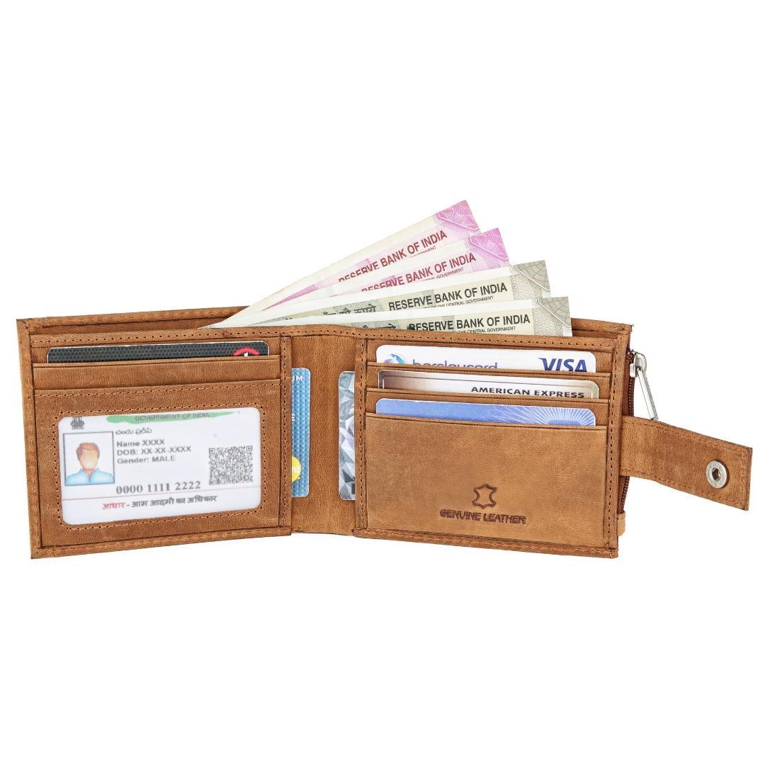 OSCAR RFID Protected Green Hunter Leather Wallet for Men - WILDHORN