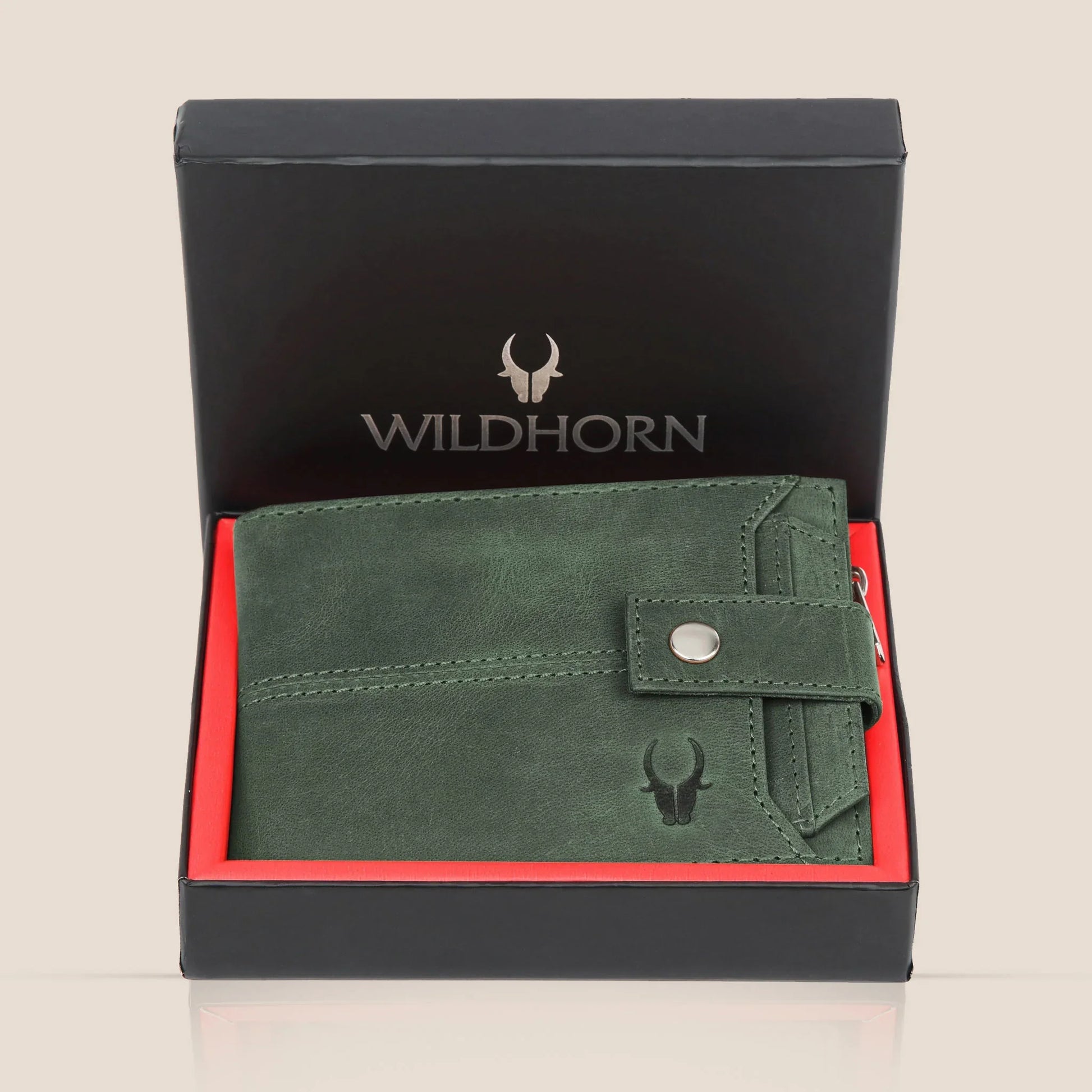OSCAR RFID Protected Green Hunter Leather Wallet for Men - WILDHORN