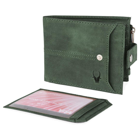 OSCAR RFID Protected Green Hunter Leather Wallet for Men - WILDHORN