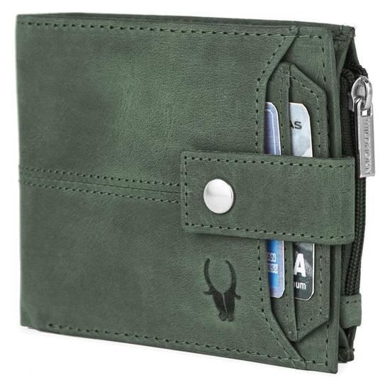 OSCAR RFID Protected Green Hunter Leather Wallet for Men - WILDHORN