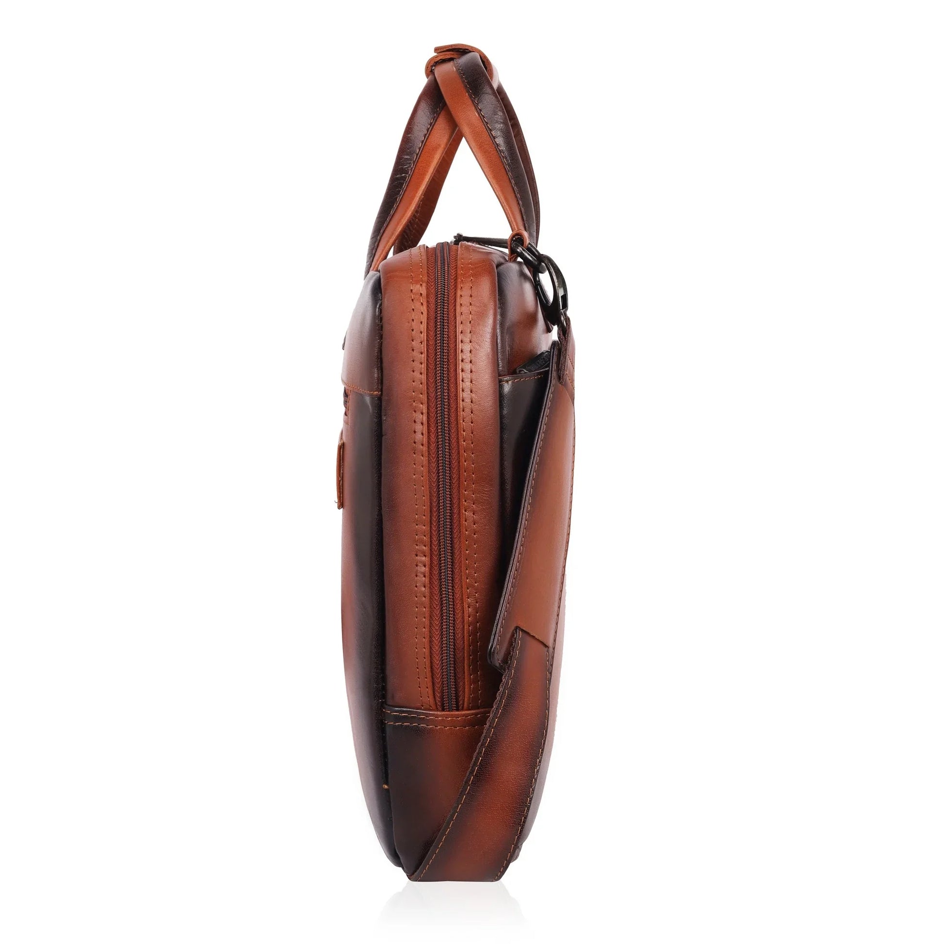 PRESCOTT Leather Laptop Messenger Bag for Men - WILDHORN