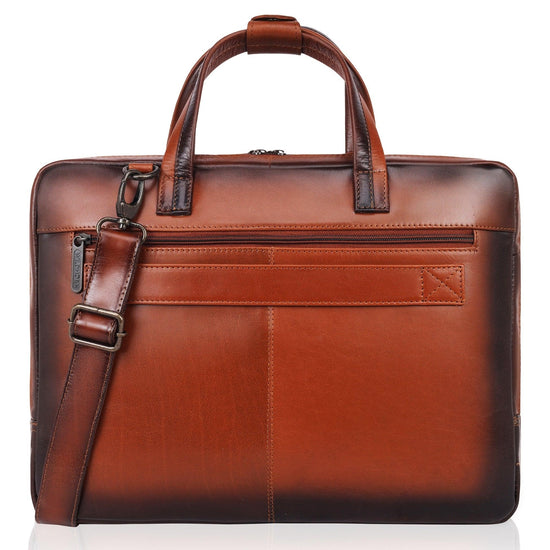 PRESCOTT Leather Laptop Messenger Bag for Men - WILDHORN