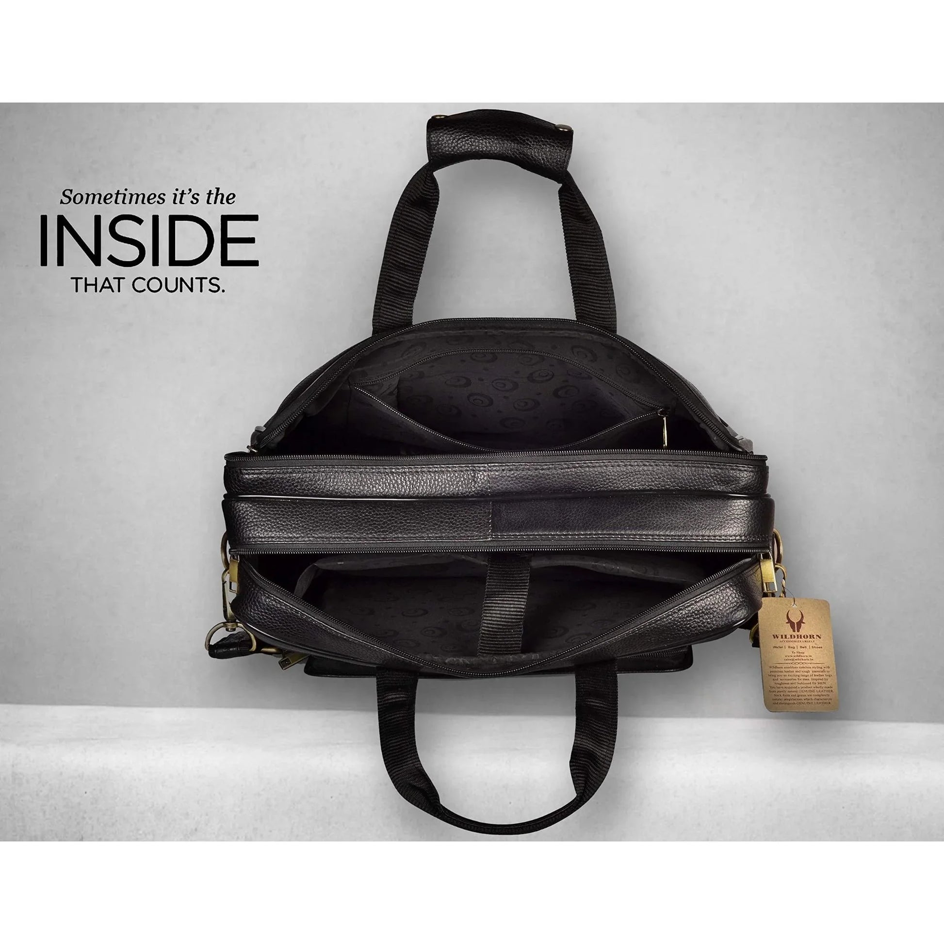 RHODE Leather Laptop Messenger Bag for Men - WILDHORN