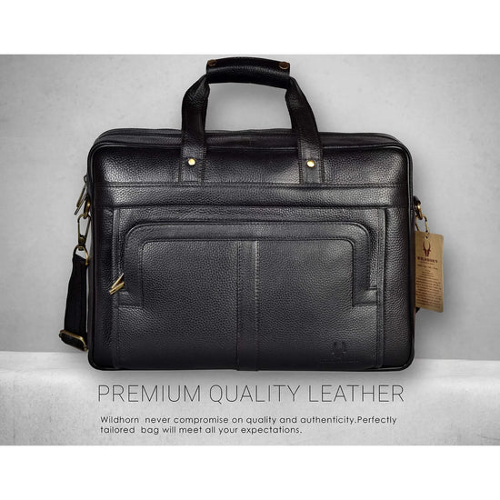 RHODE Leather Laptop Messenger Bag for Men - WILDHORN