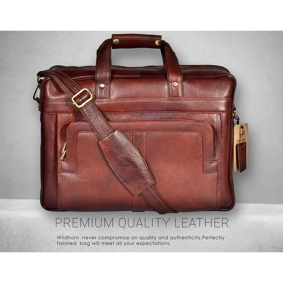 RHODE Leather Laptop Messenger Bag for Men - WILDHORN
