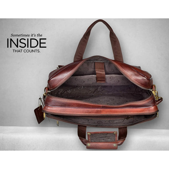 RHODE Leather Laptop Messenger Bag for Men - WILDHORN