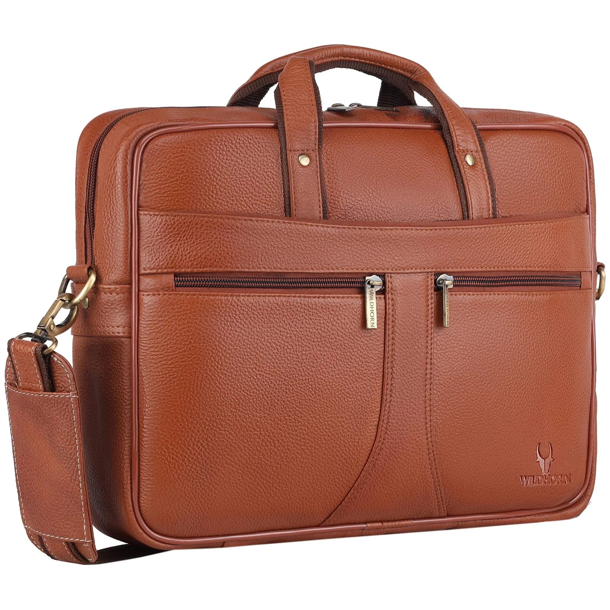 RICHMOND Leather Laptop Messenger Bag for Men - WILDHORN