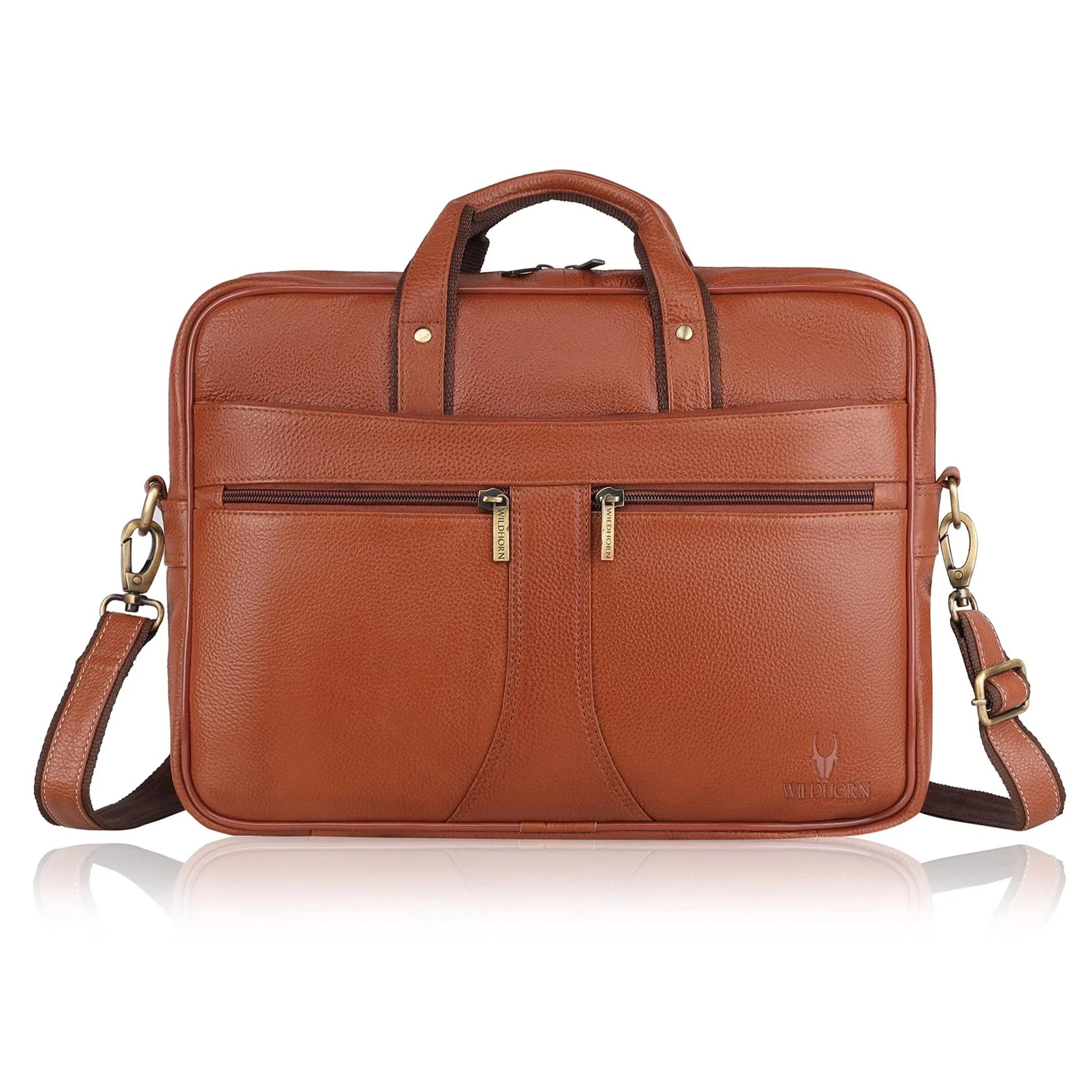 RICHMOND Leather Laptop Messenger Bag for Men - WILDHORN