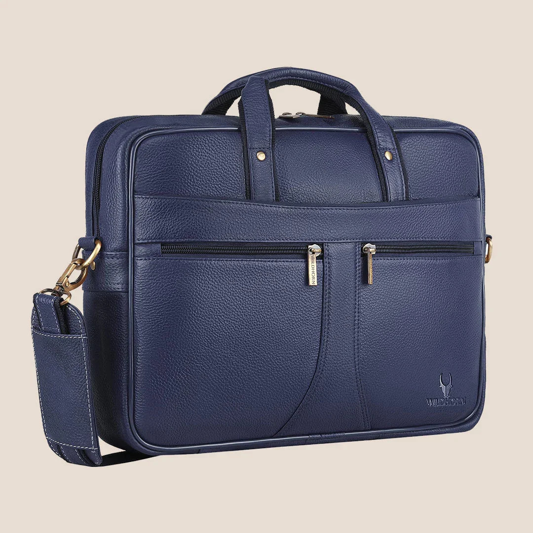 RICHMOND Leather Laptop Messenger Bag for Men - WILDHORN