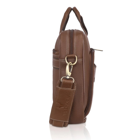 ROXTON Leather Laptop Messenger Bag for Men - WILDHORN