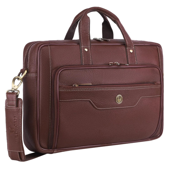 ROXTON Leather Laptop Messenger Bag for Men - WILDHORN