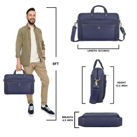 ROXTON Leather Laptop Messenger Bag for Men - WILDHORN