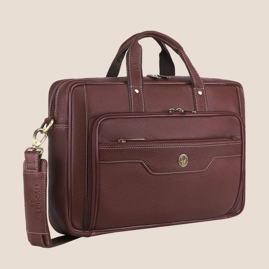 ROXTON Leather Laptop Messenger Bag for Men - WILDHORN