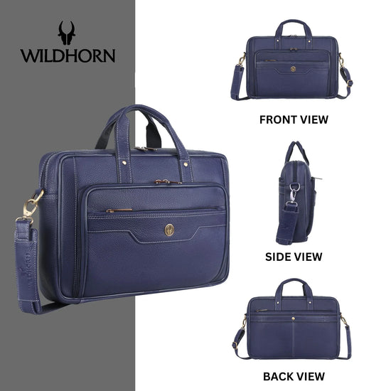 ROXTON Leather Laptop Messenger Bag for Men - WILDHORN