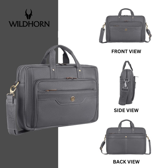 ROXTON Leather Laptop Messenger Bag for Men - WILDHORN