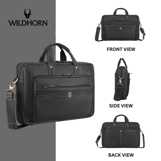 ROXTON Leather Laptop Messenger Bag for Men - WILDHORN