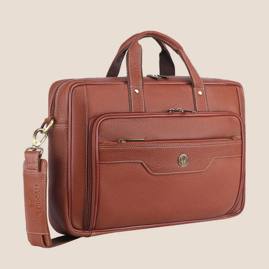 ROXTON Leather Laptop Messenger Bag for Men - WILDHORN