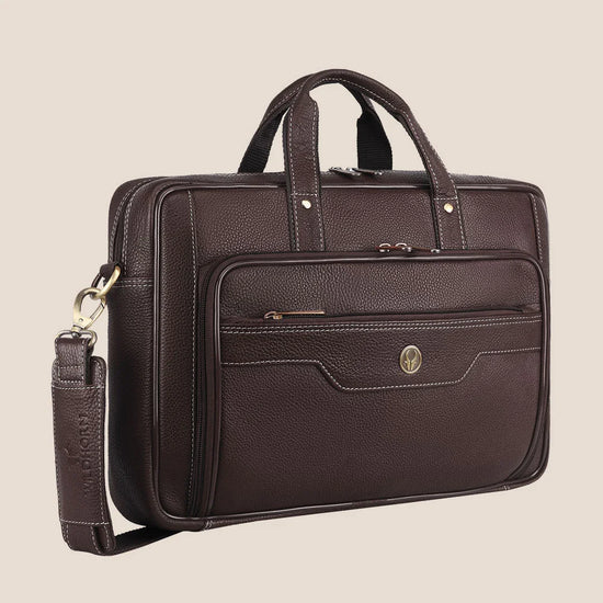 ROXTON Leather Laptop Messenger Bag for Men - WILDHORN