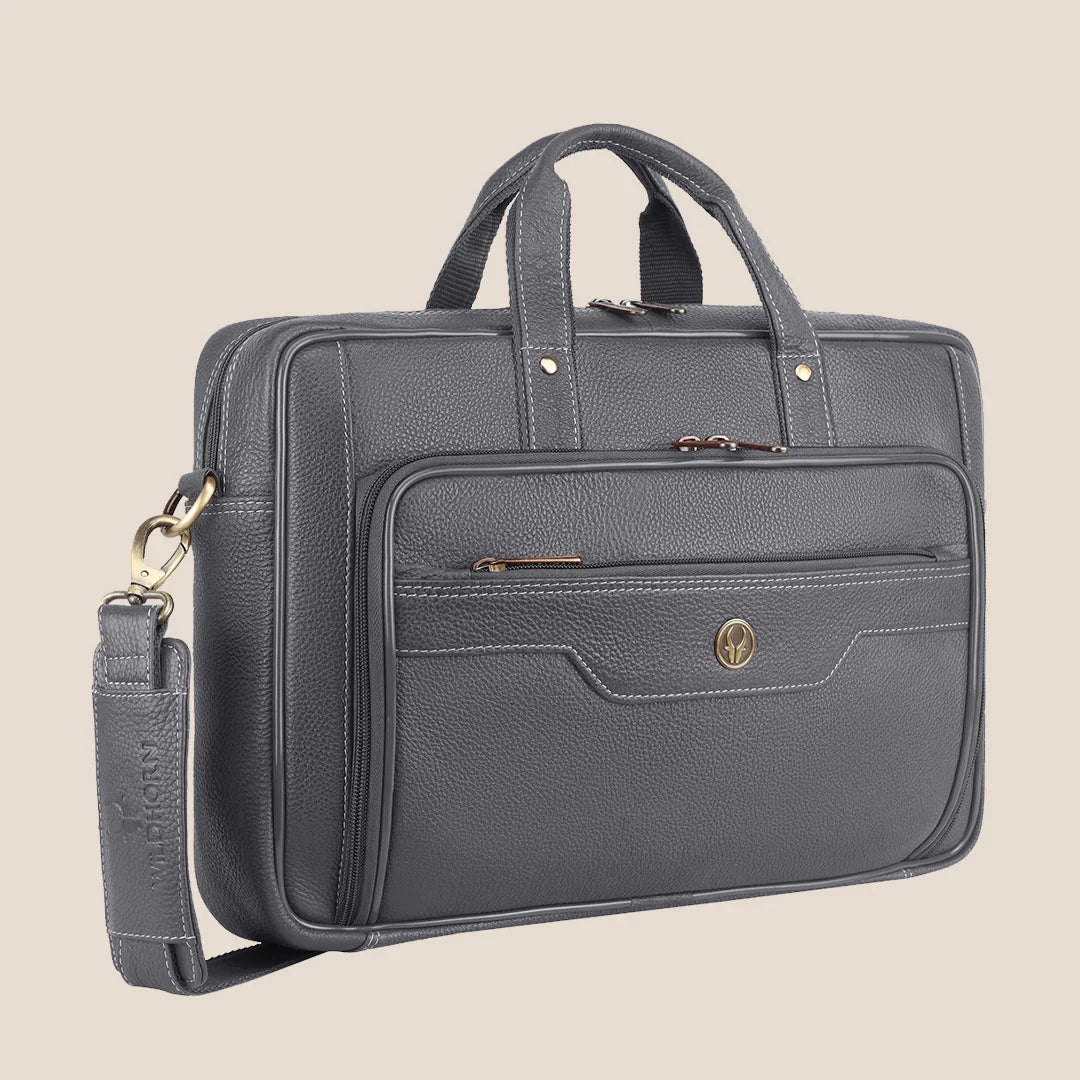 ROXTON Leather Laptop Messenger Bag for Men - WILDHORN