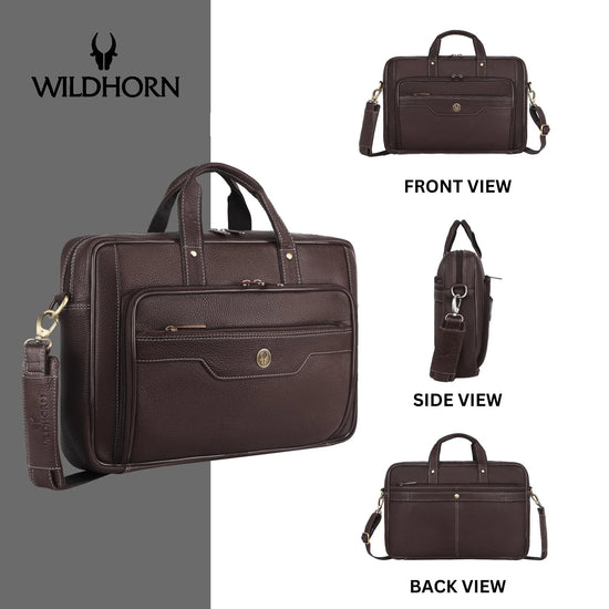 ROXTON Leather Laptop Messenger Bag for Men - WILDHORN