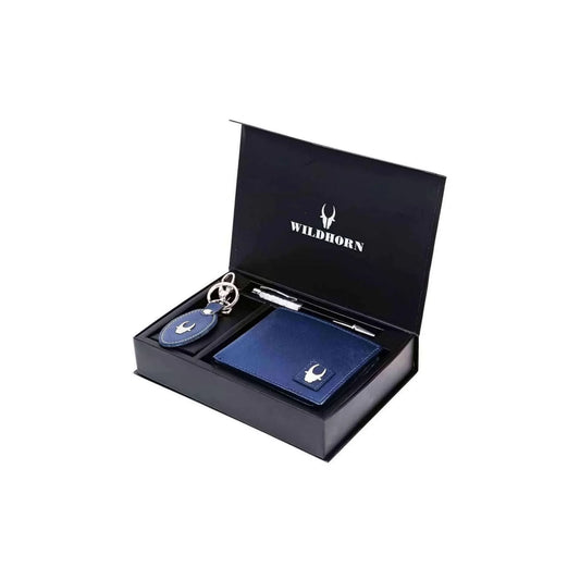 SANFORD Leather Wallet, Keychain & Pen Gift Hamper for Men - WILDHORN