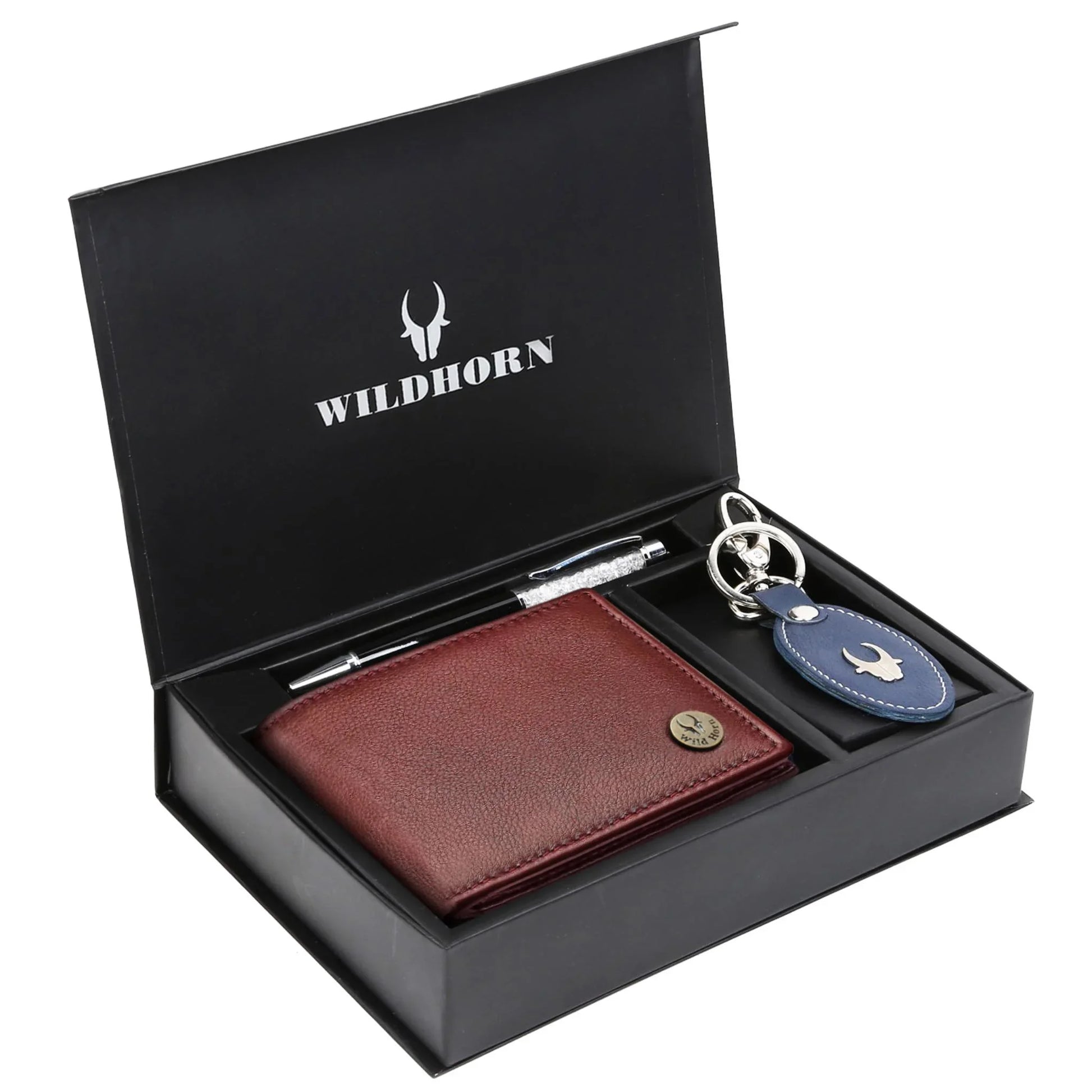 SCOTTSDALE Leather Wallet, Keychain & Pen Gift Hamper for Men - WILDHORN
