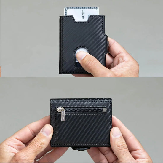SEOL RFID Protected Unisex Carbon Fiber Leather Card Holder - WILDHORN